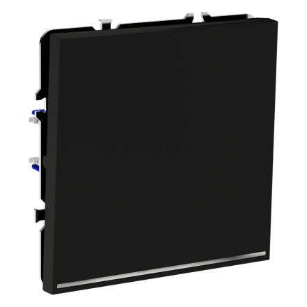 Проходной переключатель одноклавишный с подсветкой Voltum S70 VLS010408 (черный матовый)