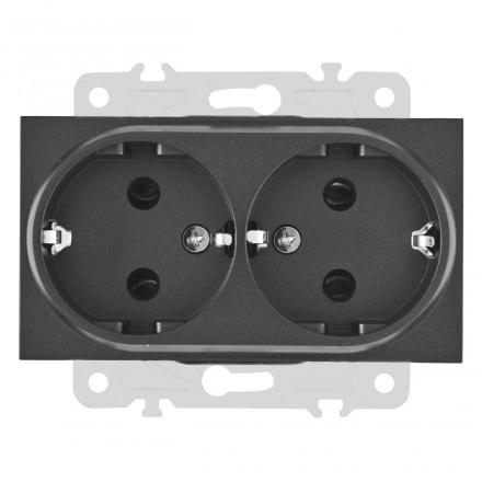 Розетка двойная с заземлением Arte Milano 203.40-2.black
