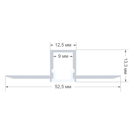 Профиль под штукатурку Apeyron ширина ленты до 9мм (рассеиватель, заглушки - 2шт) 08-47