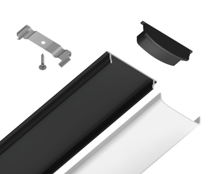 Алюминиевый накладной профиль Ambrella Light Alum Profile GP1600BK
