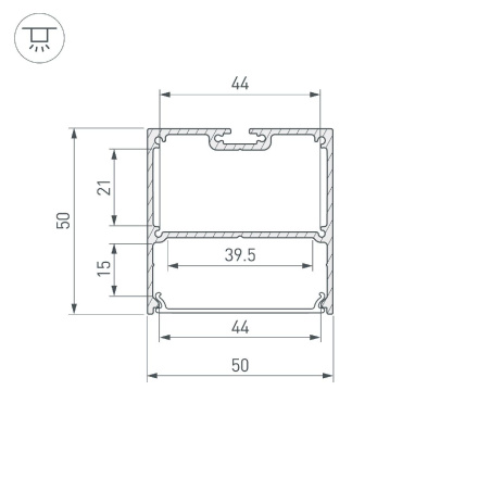 Алюминиевый профиль Arlight SL-LINE-5050-LW-3000 ANOD BLACK 043977