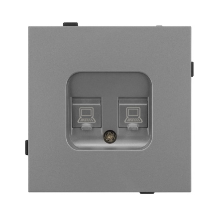 Механизм компьютерной розетки двойной Arlight SCT-TENDO-MPC2-PL-GR (RJ-45, CAT6) 054102
