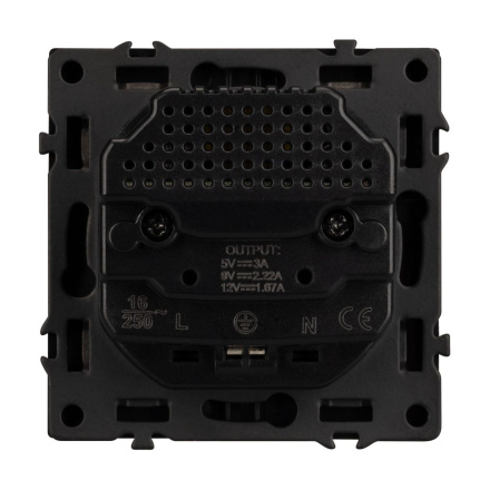 Механизм розетки с USB зарядкой Arlight SCT-NOBE-MUAC-SFPL-GR (230V, 16A) 054287