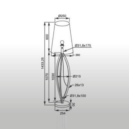 Торшер Zumaline LORITA TS-110314F-WH