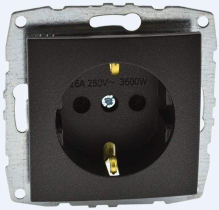 Розетка с заземлением Mono Electric Despina-Larissa 16А 250В графит 500-002021-117