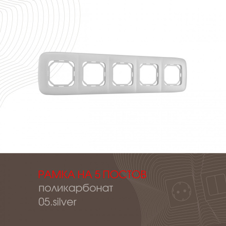 Рамка пятиместная Arte Milano 505.05-5.silver