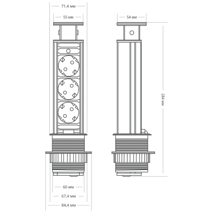 Блок розеток 105S Mebax 00-00001167