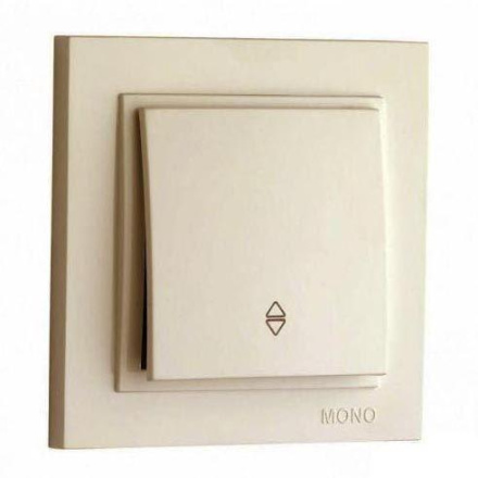 Выключатель одноклавишный проходной Mono Electric Despina 10А 250В крем 102-170025-109