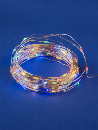 Светодиодная гирлянда Uniel Роса (UL-00005483) разноцветный ULD-S1000-100/SCB/3AA Multi IP20 Dew