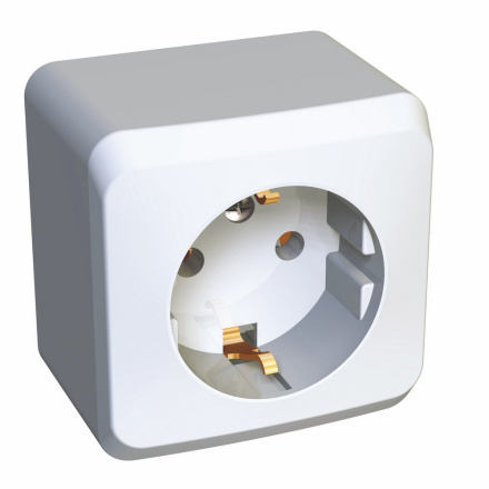 Розетка 1-ая с/з без шторок Systeme Electric Этюд наруж PA16-003B