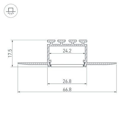Алюминиевый профиль Arlight PLS-F-HIDE-3000 044849