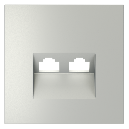 Накладка для розетки компьютерной двойной RJ45+RJ45 кат.6 Voltum S70 (сталь) VLS001405