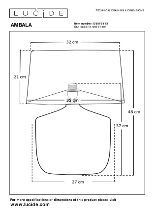 Настольная лампа Lucide Ambala 10551/81/73