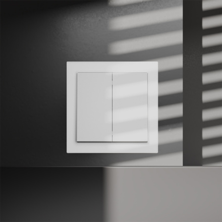 Перекрестный переключатель двухклавишный встраиваемый VOLTUM S70 VLS020502 (белый матовый)
