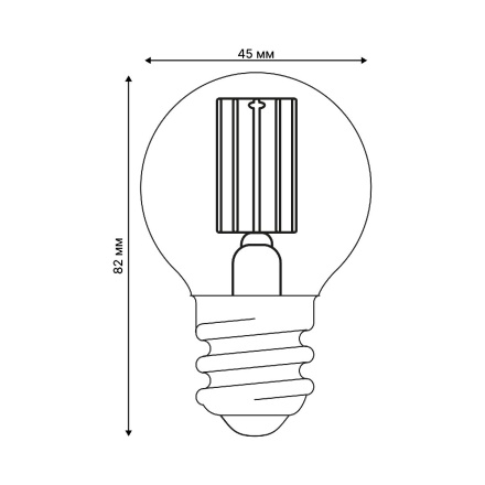 Лампа светодиодная филаментная Uniel LED-G45-4W/4000K/E27/CL GLY01TR UL-00011941