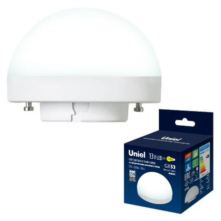 Лампа светодиодная Uniel LED-GX53-13W/4000K/GX53/FR/SPHERE PLZ02WH UL-00011791