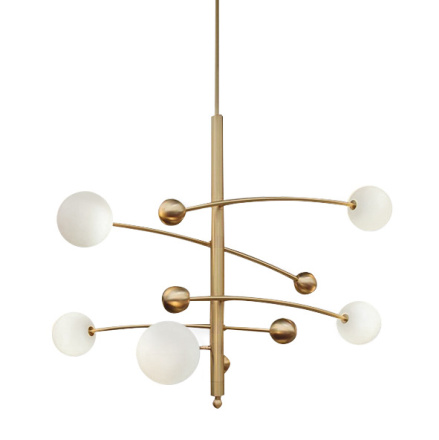 Люстра на штанге Delight Collection Globe Mobile 10215P/5 brass