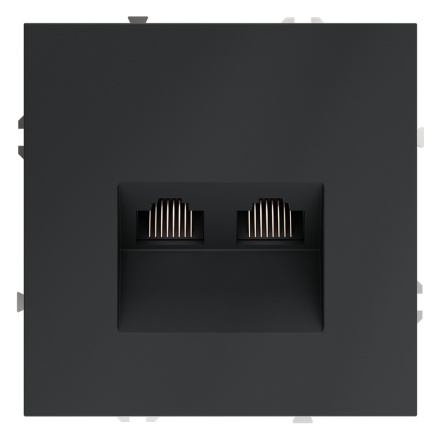 Розетка компьютерная двойная Voltum S70 VLS060207 (графит)