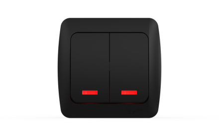 Выключатель двухклавишный с подсветкой ELBI Alsu 504-014800-203