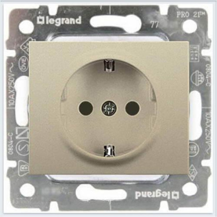 Розетка 2К+3 Legrand Galea Life 16A 250V с/завтоматические клеммы титановая 771462