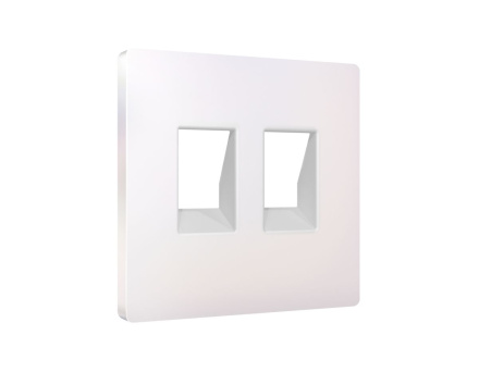 Лицевая панель Alfa (Жемчуг) для компьютерной/телефонной двойной розетки RJ-45/RJ-11 Quant Ambrella Volt AP2121