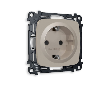 Комплект механизма розетки с/з со шторками Ambrella Volt Omega MO367010