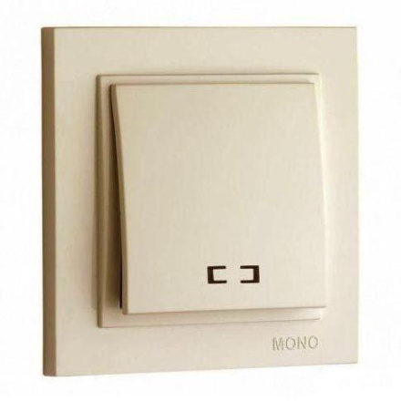 Выключатель одноклавишный с подсветкой Mono Electric Despina 10А 250В крем 102-170025-101