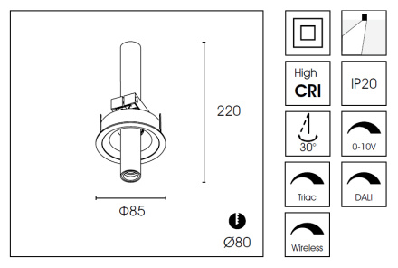 Встраиваемый спот Delight Collection DA7503DR-A