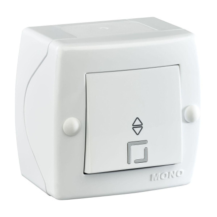 Выключатель одноклавишный проходной Mono Electric Octans IP20 10А 250В белый 104-010101-109