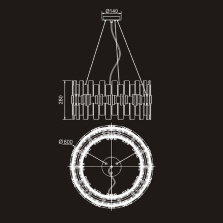 Подвесная люстра Delight Collection P68073-14 silver