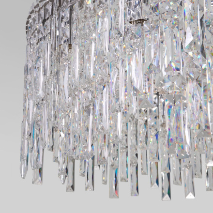 Подвесная люстра Eurosvet Blitz 60160 хром/ прозрачный хрусталь Strotskis a065324