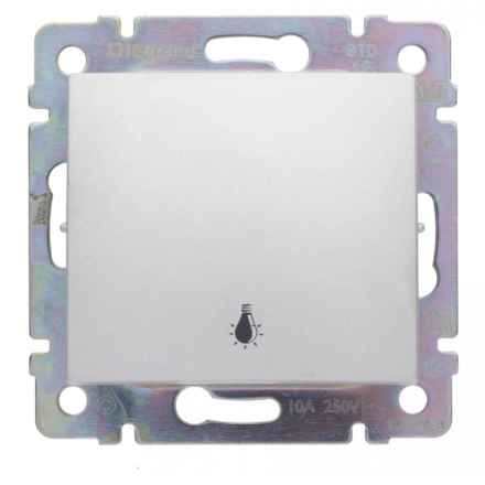 Выключатель кнопочный одноклавишный Legrand Valena Лампа алюминий 770112