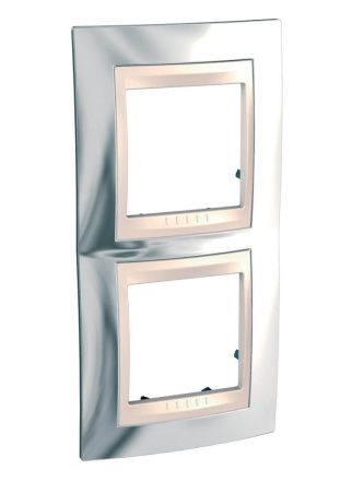 Рамка 2-постовая вертикальная Schneider Electric Unica Хамелеон MGU66.004V.510