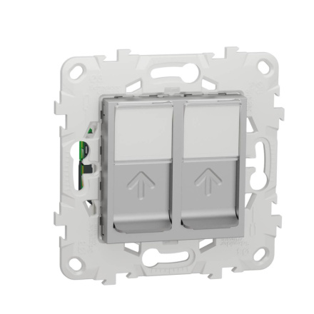 Розетка компьютерная RJ45X2 Schneider Electric Unica New Cat. 5e UTP NU542030