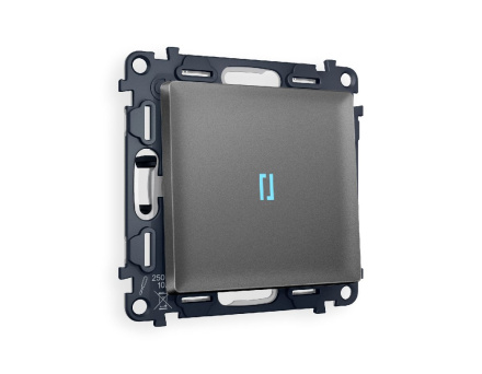 Комплект механизма 1-кл проходного выключателя с подсветкой Ambrella Volt Alfa MA652040