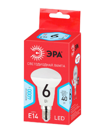 Лампа светодиодная Эра E14 6W 4000K LED R50-6W-840-E14 R Б0050700