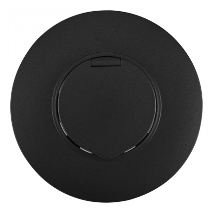 Розетка круглая с/з и шторками, защитной крышкой и рамкой Arte Milano SET08-1-41-1 black