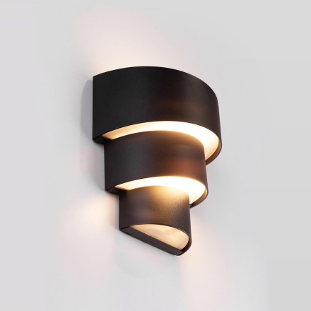 Уличный настенный светодиодный светильник Elektrostandard 1535 Techno LED Helix черный 4690389116032