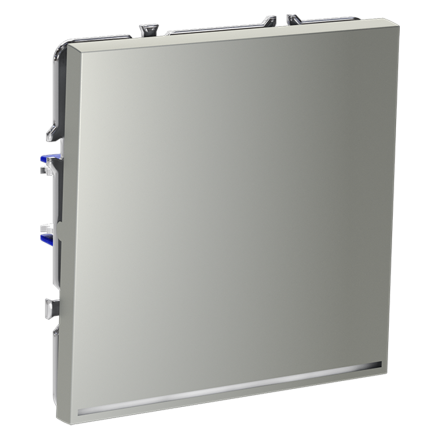 Проходной переключатель одноклавишный с подсветкой Voltum S70 VLS010405 (сталь)