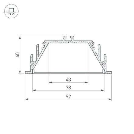 Профиль с экраном Arlight ALU-POWER-RW80F-2000ANOD+FROST 016472