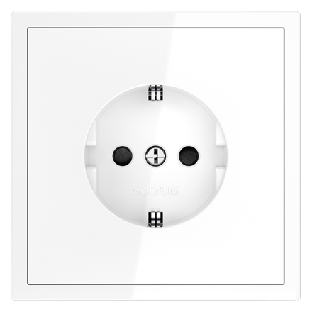 Розетка со шторками Voltum S70 VLS040201 (белый глянцевый)