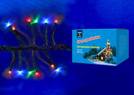 Светодиодная гирлянда (UL-00005475) Uniel 220V разноцветный ULD-S0300-200/DGA Multi IP20 Firecracker