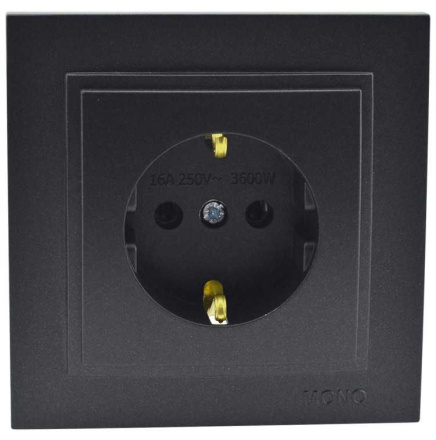 Розетка с заземлением Mono Electric Despina 16А 250В графит 102-202021-117