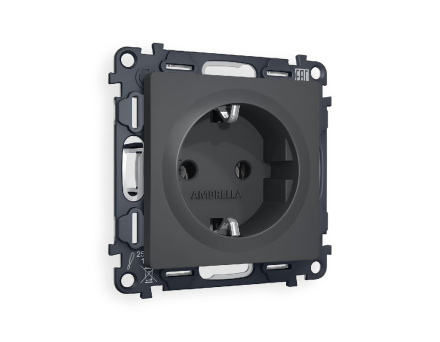 Комплект механизма розетки с/з на винтовых зажимах Ambrella Volt Alfa MA906010