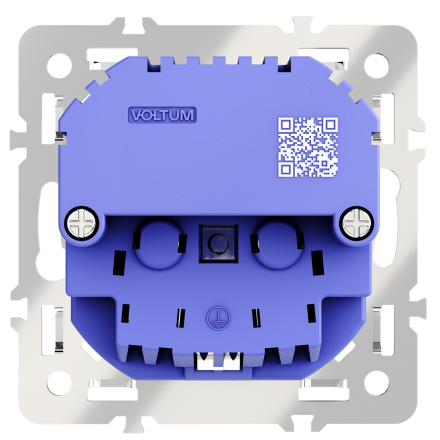 Механизм розетки с заземлением и защитными шторками 16А, с USB A+C Voltum S70 VLS0405M