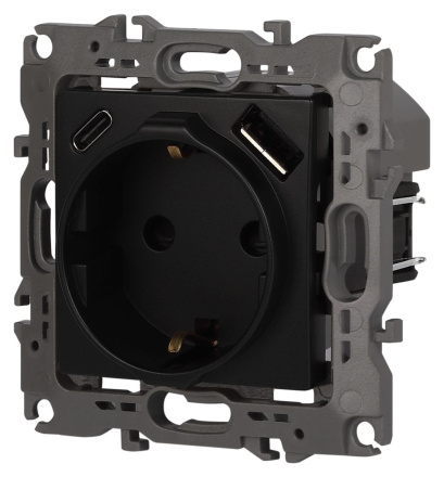 Розетка со шторками с USB type-A+C Эра 12-4108-05 Б0067707