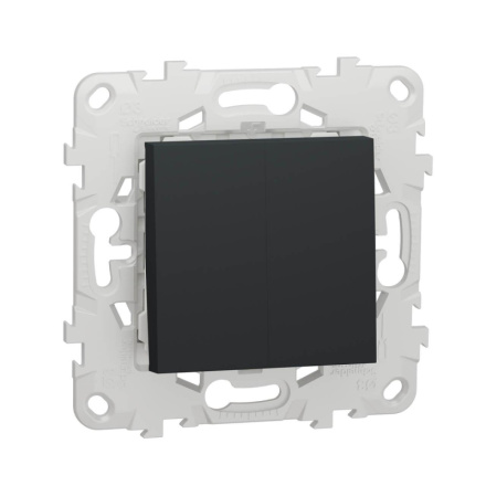 Переключатель двухклавишный Schneider Electric Unica New NU521354
