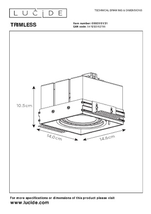 Встраиваемый светильник Lucide Trimless 09931/01/31