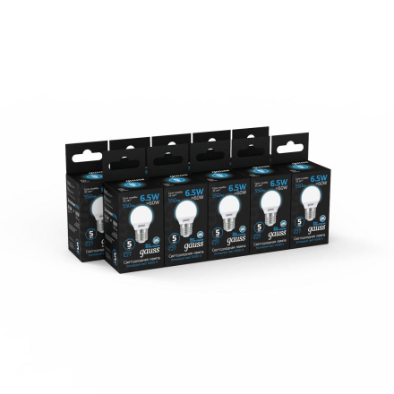 Лампа светодиодная Gauss E27 6,5W 6500K матовая 105102307