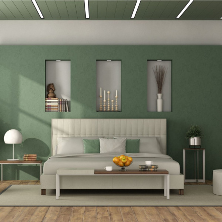 Профиль встраиваемый Apeyron ширина ленты до 10мм (рассеиватель, заглушки - 2шт) 08-02-ЧБ